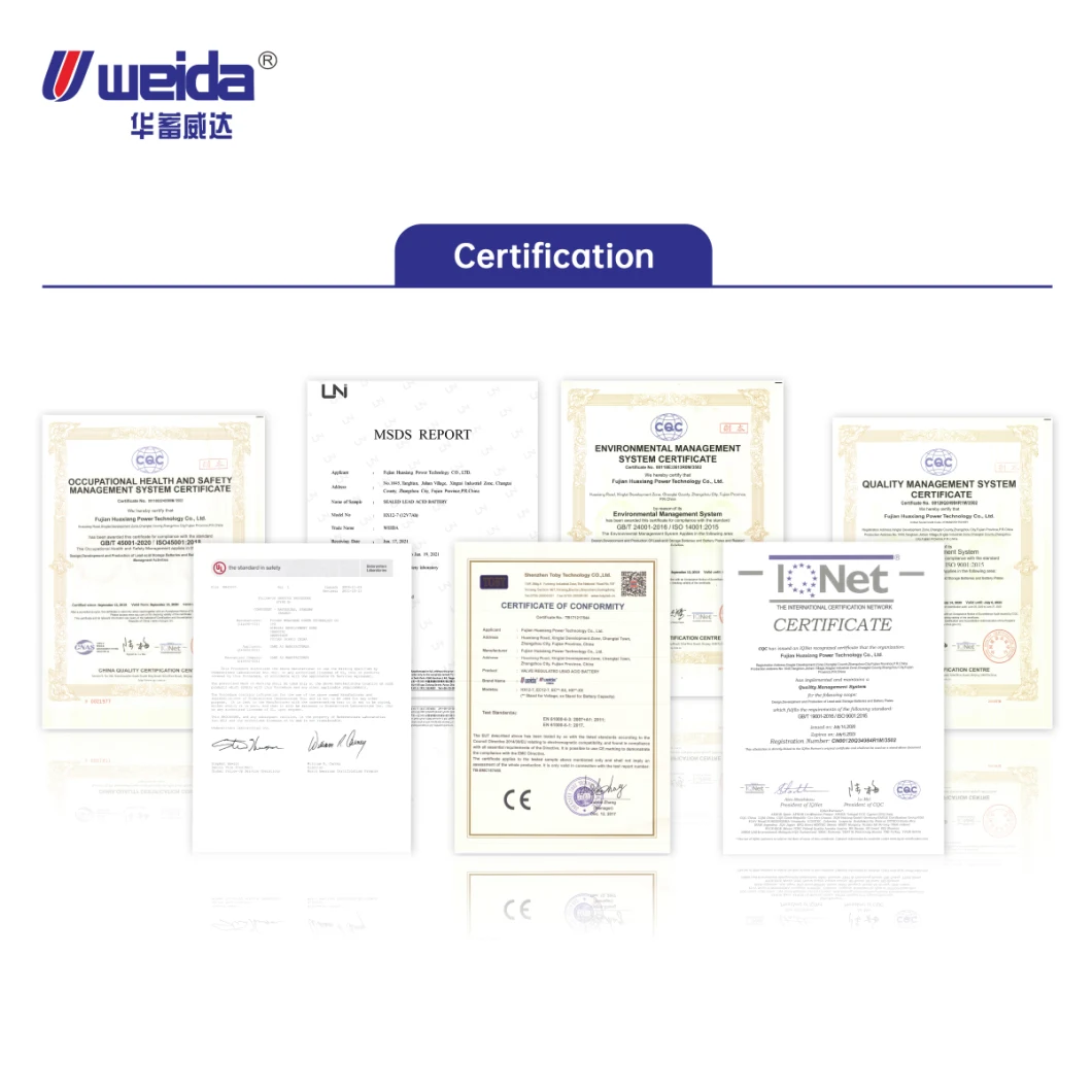 Weida Opzv/ Opzs Battery Valve Regulated Lead Acid Battery Gel Batteries 2V 600ah Solar Batteries