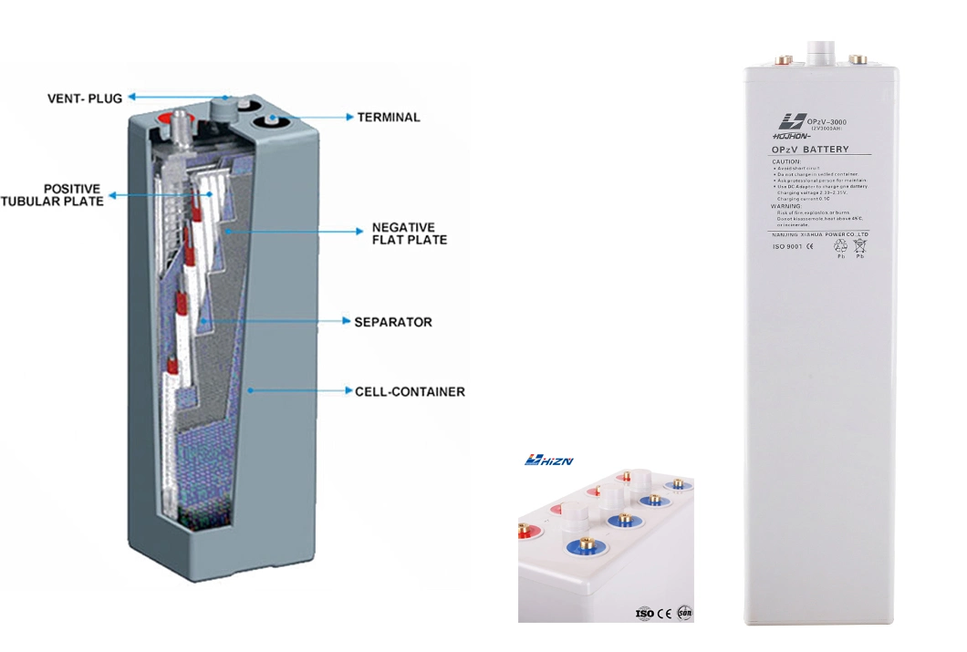 Long Life Rechargeable Tubular Gel Battery Solar Storage Battery Opzv 2V 3000ah Deep Cycle Battery